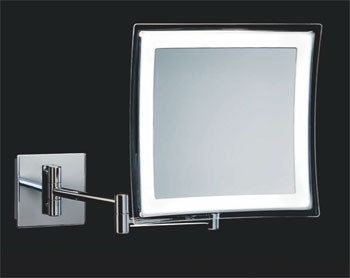 Kosmetikspiegel quadratisch mit LEDs und Wandmontage